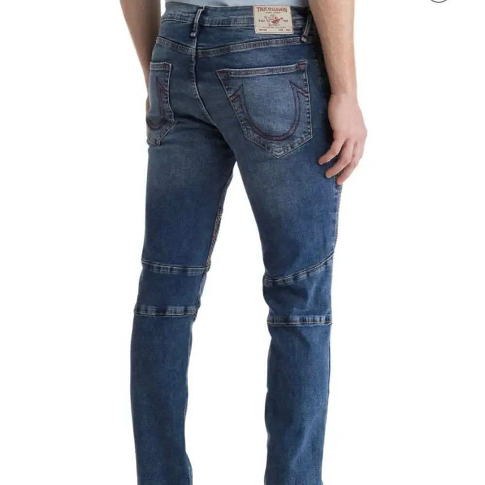 True Religion Jeans Mens Size 36 Rocco Moto‎ Med Sonic Indigo Stretch